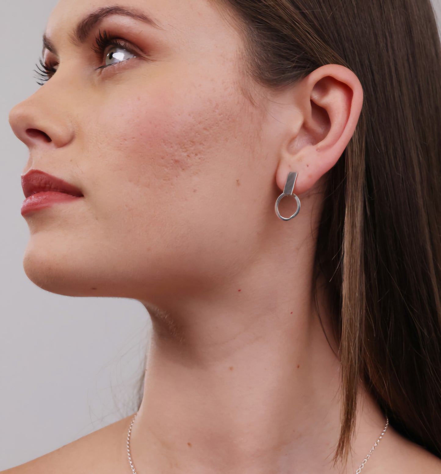 Unhewn Small Hoop Studs