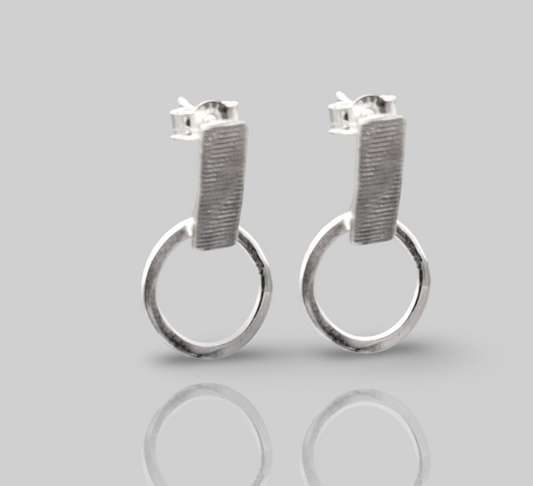 Unhewn Small Hoop Studs